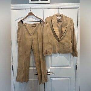 Nine West Tan Pinstripe Suit Set